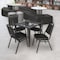 Regency Kahlo Square Table & Chair Sets, 36 W, 36 L, 29 H, Wood, Metal, Vinyl Top, Grey TPL3636GYBK29BK - alternate 1